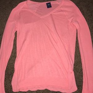 Comfortable, pink V-neck sweater